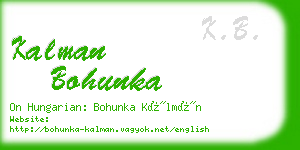 kalman bohunka business card